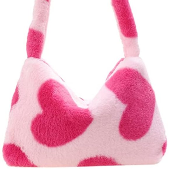 Handbags - NEW RETRO HEART Y2K PLUSH SHOULDER BAG